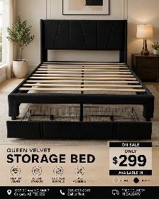 Brand New Queen Velvet Bed Frame!