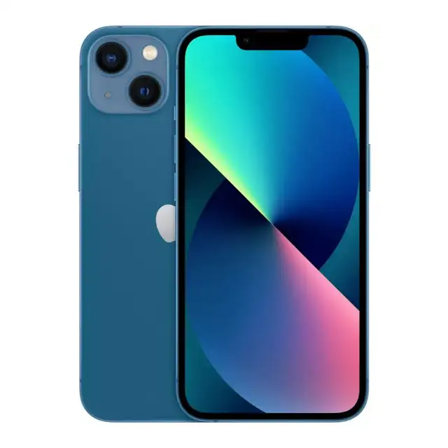 UNLOCKED IPHONE 13 BLUE (128 GB) WITH WARRANTY /TEL 780-456-6675