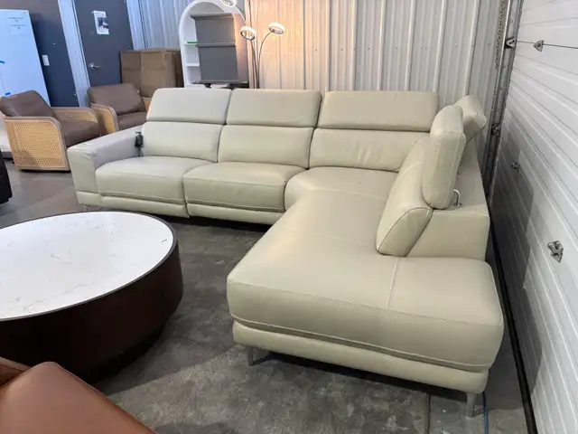 Leather sectional with power seat - Photo 2