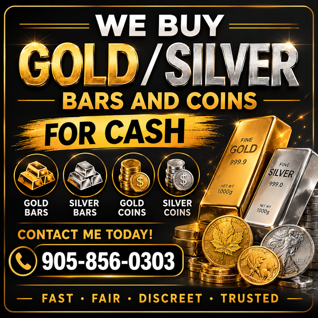 WE BUY GOLD & SILVER BARS AND COINS FOR CASH