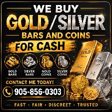 WE BUY GOLD & SILVER BARS AND COINS FOR CASH