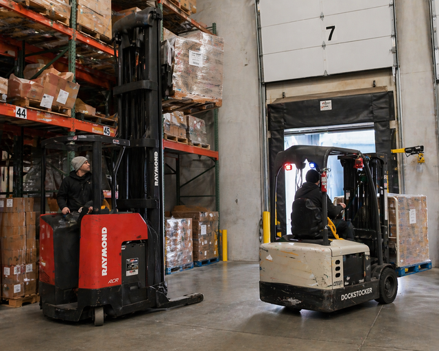 Forklift Dockstocker Raymond Reach Crown Reach