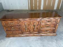 Free delivery used Vintage Wood Dresser with 9 Drawers