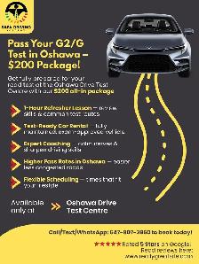 $200 G2/G Road Test Package – Car   1-Hour Lesson (Oshawa)