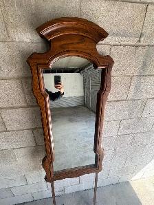 Free delivery used Vintage Wood Accent Mirror with Stand - Photo 3