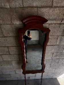 Free delivery used Vintage Wood Accent Mirror with Stand - Photo 7