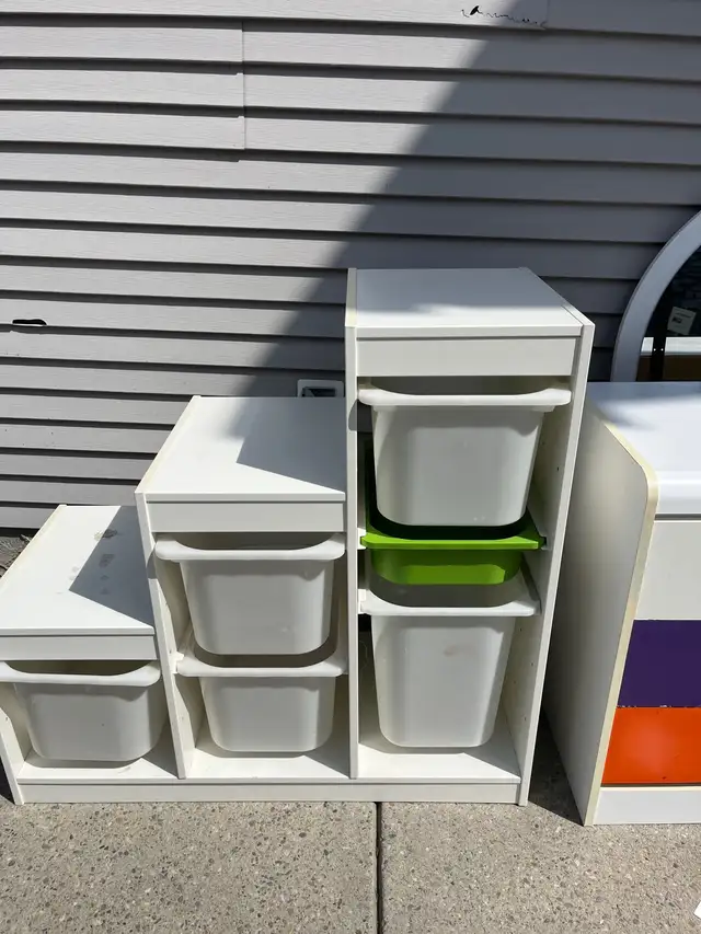 IKEA organizer with bins
