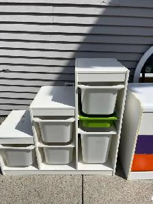 IKEA organizer with bins