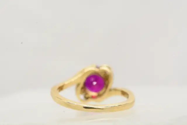 10K RED STONE BYPASS RING - Photo 3