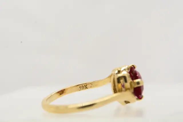 10K RED STONE BYPASS RING - Photo 4