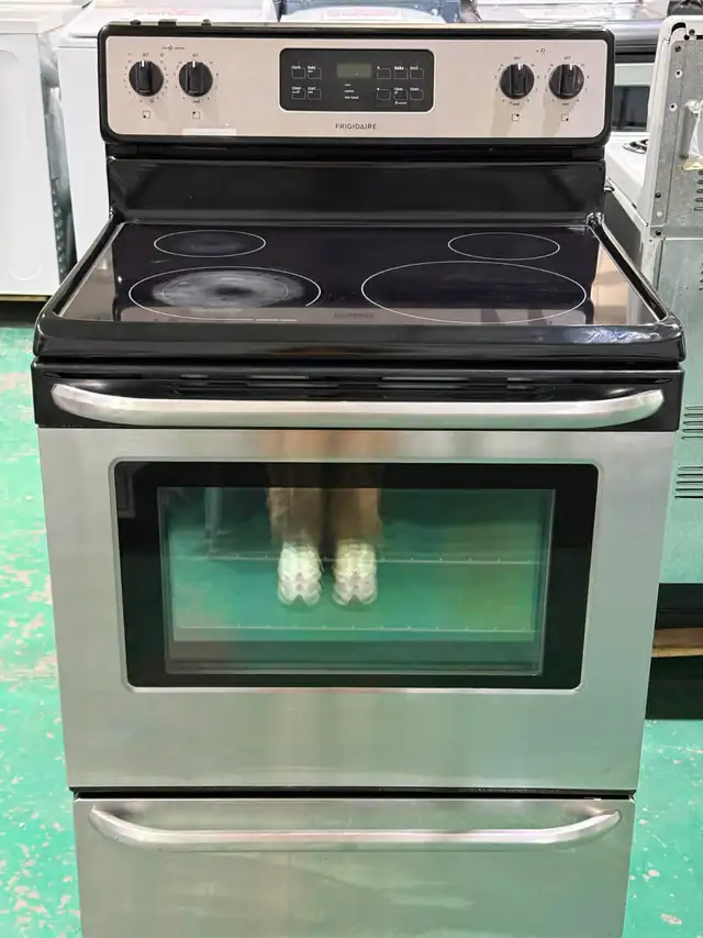 Reconditioned Frigidaire Glass Top Stainless Steel Stove $358