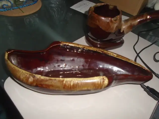 Vintage - Pipe Shaped Ashtray w/ Matching Tobacco Holder