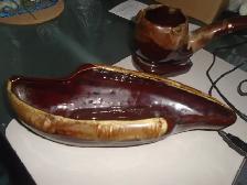 Vintage - Pipe Shaped Ashtray w/ Matching Tobacco Holder