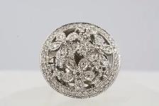 14K ORNATE LRG FLORAL CLUSTER RING