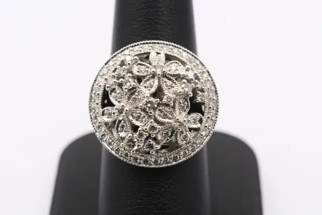 14K ORNATE LRG FLORAL CLUSTER RING - Photo 6