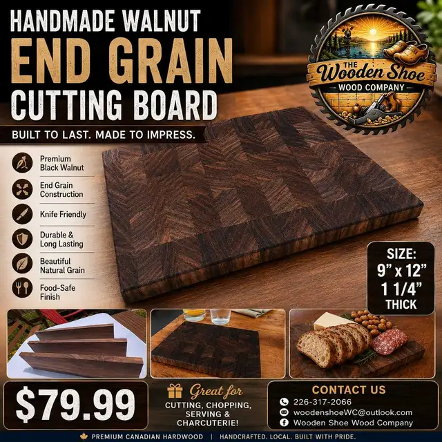 Handmade Walnut End Grain Cutting Board – Premium Black Walnut