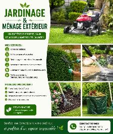 entretien ménager  intérieur,extérieur et jardinage