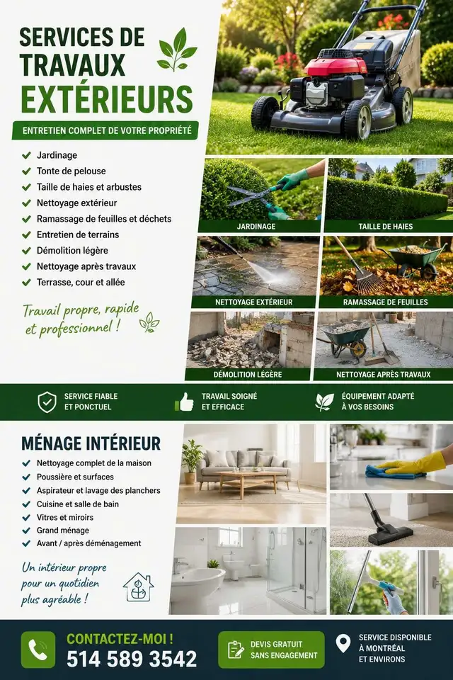 entretien ménager  intérieur,extérieur et jardinage - Photo 2