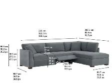 Grey fabric sectional with power footrests - Photo 3
