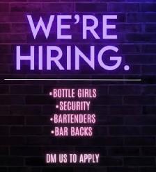 Hiring bottle girl and servers
