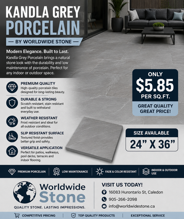 Kandla Grey Porcelain 24x36 – Premium Porcelain Tile ($5.85/Sqft