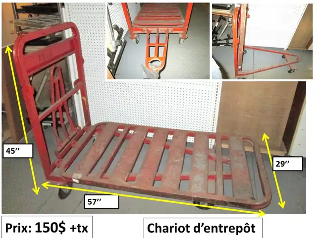 Charriot 24'' x 48'' x 33''1/2 (37'') métal et veneer et autres - Photo 6