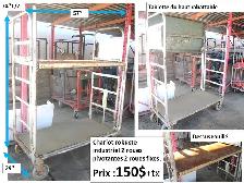 Charriot 24'' x 48'' x 33''1/2 (37'') métal et veneer et autres - Photo 8