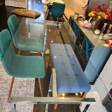 Glass Dining Table   Bench   2 Chairs