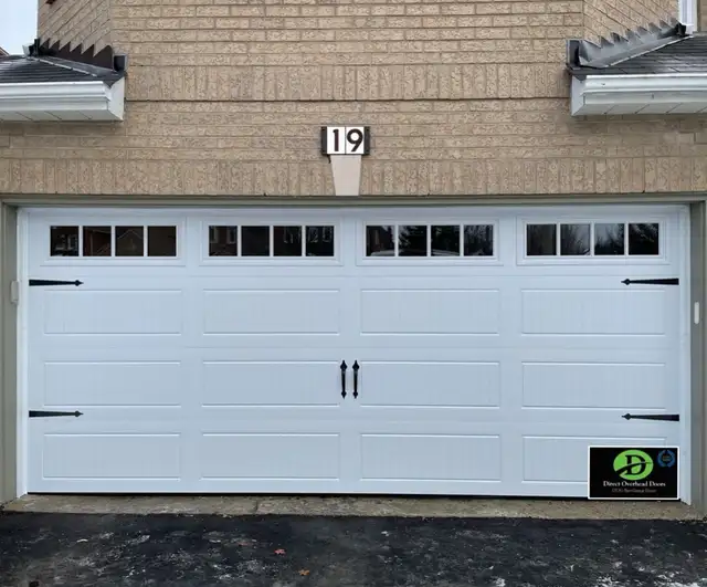 16x7 Garage Door Installed – White Carriage Style- Vaughan