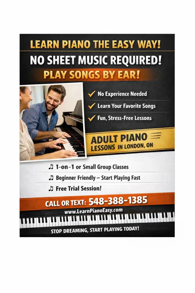 Adult Piano Lessons – No Sheet Music Needed