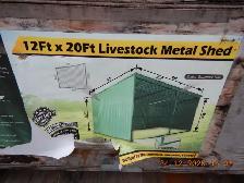 12’ x 20’ Galvanized Metal Storage  Livestock Shed, 240 Sq-Ft