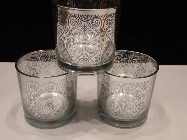 Brocade Silver Candle Holder