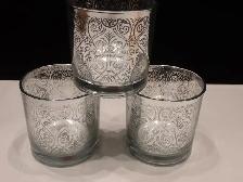 Brocade Silver Candle Holder