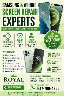 iPhone & Samsung Screen Repair Same Day Service ROYAL CELL