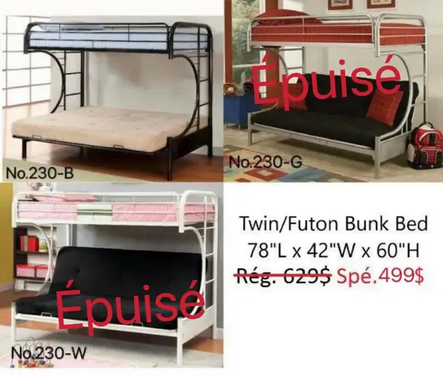 Brand New Bunk Bed/DES LIT SUPERPOSE/ LIQUIDATION!! - Photo 3