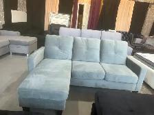 L Shape Sectional Sofa Grey Velvet Fabric Only for $299. - Photo 2