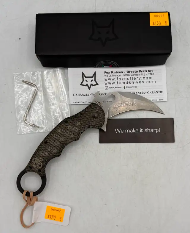 Fox Knives 479MIB Folding Karambit with Textured Handle
