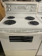 Cuisinière blanche ronds serpentins Kenmore