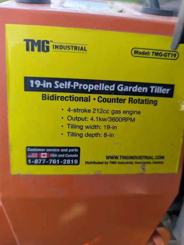 TMG INDUSTRIAL 212cc Gasoline Tiller - Photo 6
