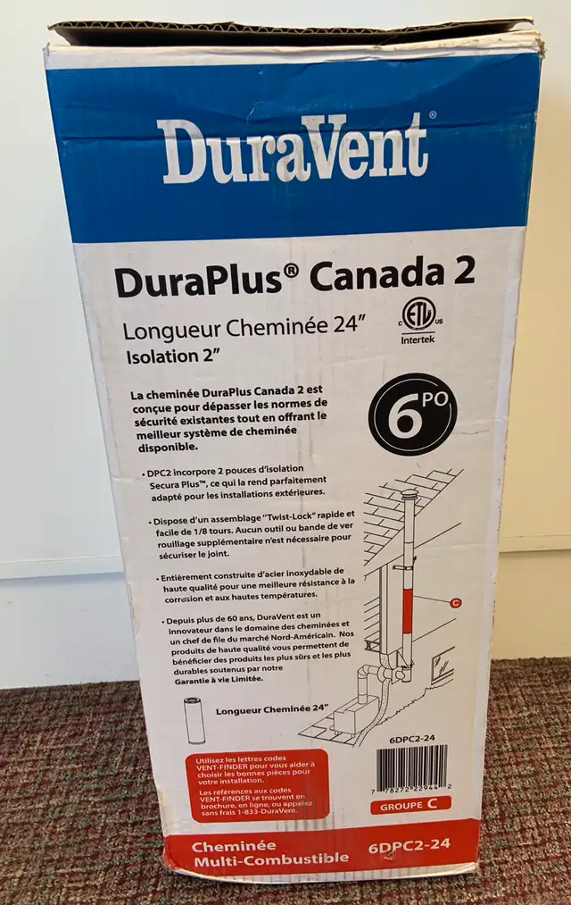 DuraVent 2" Insulated 24" Chimney Pipe - Photo 3