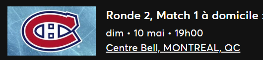 Canadiens vs Buffalo playoff ticket Game 1 at home May 10
