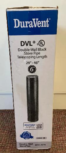 Double-Wall Black Stove Pipe Telescoping Length 29"-46" - Photo 2