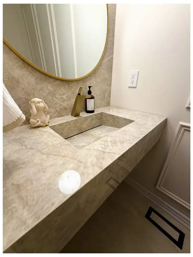 ⭐Elegant Taj Mahal Quartz Vanity Countertop