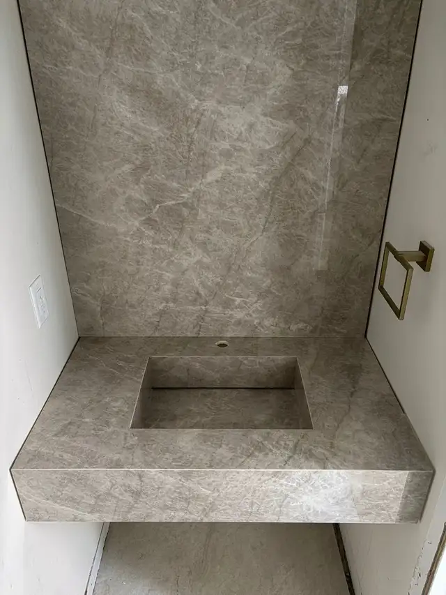 ⭐Elegant Taj Mahal Quartz Vanity Countertop - Photo 6