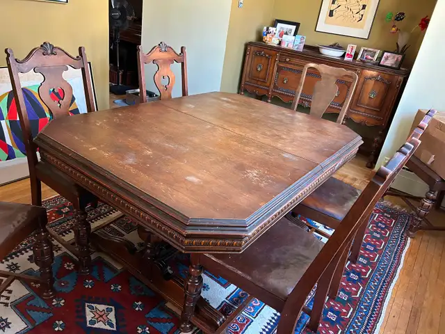 Dining table, chairs and hutch - Photo 2