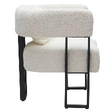 DESIGNERS SCARLET ACCENT CHAIR IN IVORY BOUCLE AND BLACK. - Photo 4