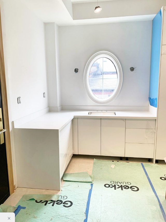 White Quartz Countertops - With BIg Grey Veins