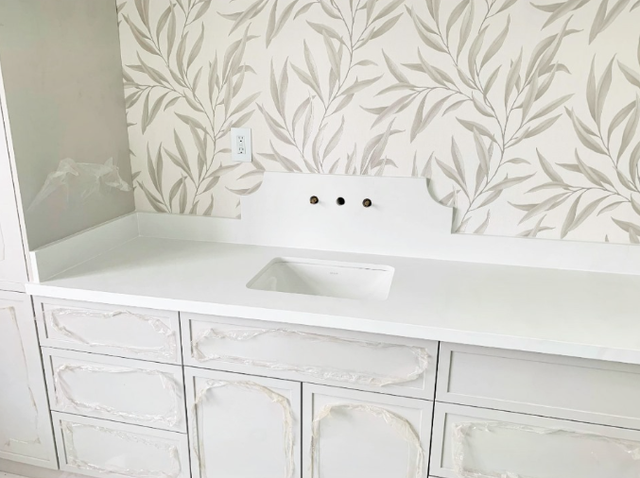 White Quartz Countertops - With BIg Grey Veins - Photo 5
