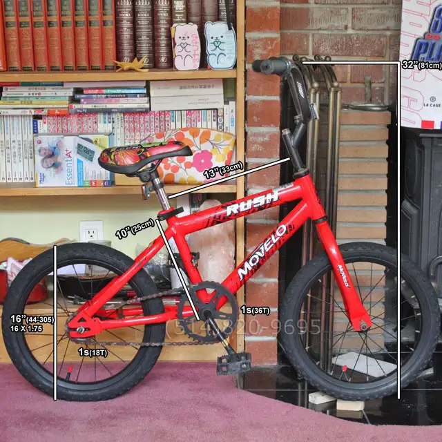 Vélo enfant garçon 16' bmx Movelo Rush SUPER PROPRE 100%
