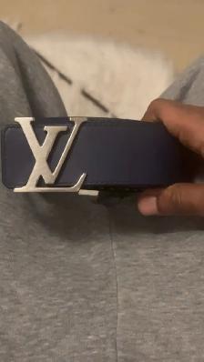 Louis Vuitton belt (Navy Blue/Blue Bandana style) Reversible